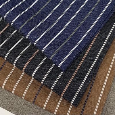 China New Design Man Shirt Cotton Fabrics Stripe Viable Jacket Woven Yarn-Dyed Cotton Fabrics for sale