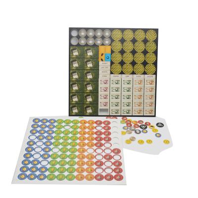 China Cardboard Custom Printing Paper Die Cut Cardboard Counters Coins Marks For Board Game for sale