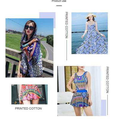 China Sustainable Manufacturer customized 45 jet rayon cotton silk reactive square printing pajamas pillow trousers fabric manufacturer wholesale for sale