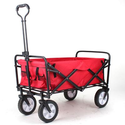 China Hot Transfer Goods Camping Accessories Hand Carts and Trolleys 600D Oxford Cart Cart Folding 4 Wheels for sale