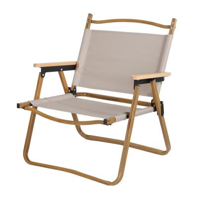 China Hot Wholesale Aluminum Foldable Wood Camping Chair Portable Chair Lightweight Easy-carry Folding Chairs For Outdoor for sale