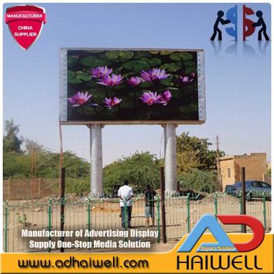 China 10mx5m Outdoor SMD P10 LED Full Color Display Advertising Video Billboard Structure for sale