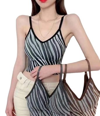 China Seamless tube top zebra style halter v-neck big U beautiful chest woman wireless back sexy female workable wrap top for sale