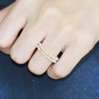 China CLASSIC Designer Set Diamond Millet Pearl Opening Ring Girl Gift Ring for sale