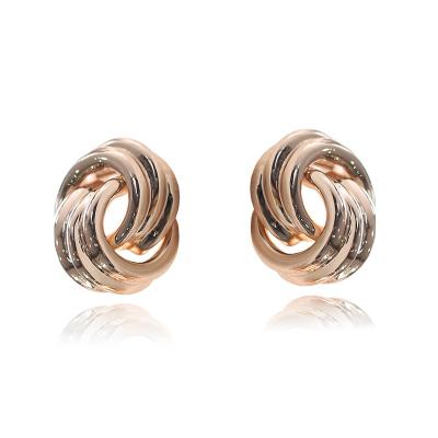 China Women's Jewelry Non-Punched CLASSIC Rose Gold Knot Earrings Clip Earrings for sale