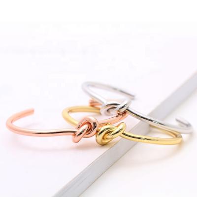 China Wholesale CLASSIC Adjustable Love Knot Bangle Bracelet Women Girls 18k Gold Plated Jewelry for sale