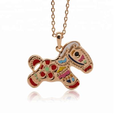 China YANYI Lovely Cute Enamel Craft Foal Animal Necklace Women's Children's Gift for sale