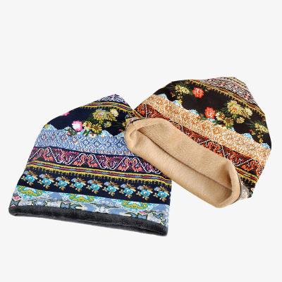 China COMMON 2022 Fashion Wool Floral Warm Women Beanie Cap Designer Custom Logo Beanies Hats for sale