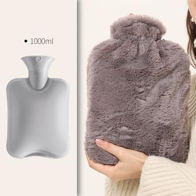 China FLANNEL PVC Water Bottle Bag Plush Faux Fur Cover Winter Heat Reusable Soft Warm Comfortable Hand Warmer Water Bottle Hot Water Bottle for sale