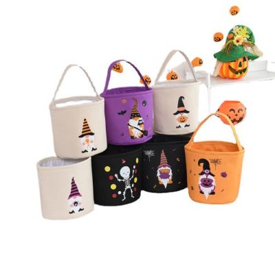 China Wholesale HN3002 Polyester Halloween Decoration Blank Halloween Basket Personalized Halloween Bucket Bag for sale