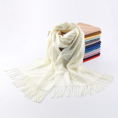 China Fashionable RWJ2010 style polyester soft solid winter autumn scarf fashionable warm shawl for woman lady 31 color for sale