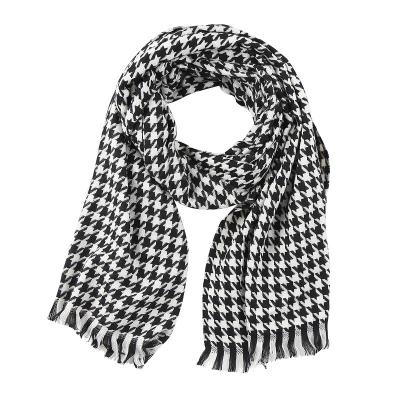 China RWJ2009 Fashionable Winter Autumn Polyester Soft Warm Houndstooth Scarf Shawl For Woman for sale