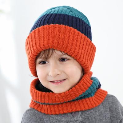 China RKH1044 Plain Knitted Hat Gloves Sets New Autumn Winter Beanie Hat Scarf Warm For Babies Boy 0-8Yrs for sale