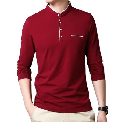 China Viable Wholesale Good Quality Casual Cotton Golf Style Fashion Factory Custom Men's Long Sleeve Polo Shirts T-shirt for sale