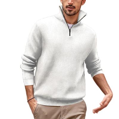 China New Fashion Leisure Fashion Leisure Stripe Collar Long Sleeve Zipper Polo Men Cotton T-shirt Wholesale Style Breathable Nice High Quality for sale