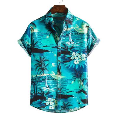 China Fashion Print Style Hawaiian Shirt Summer Breathable Wholesale Casual Men Beach Floral Shirt for sale