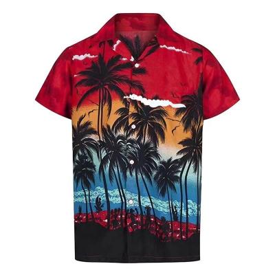 China New Wholesale Slim Print Beach Resort Fashion Leisure Summer Hawaiian Shirts Short Sleeve Men's Breathable Shirts for sale