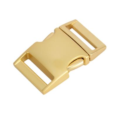 China Wholesale 20mm Padded Gold Dog Collar Metal Buckle Set Pet Collar Hardware Accessories for sale