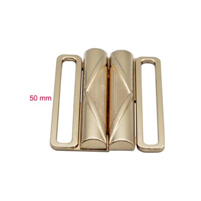 China Wholesale Buckle Available Eco - Friendly Two Part Joint Locking Belt Buckle Metal Clasp For Swimsuit for sale