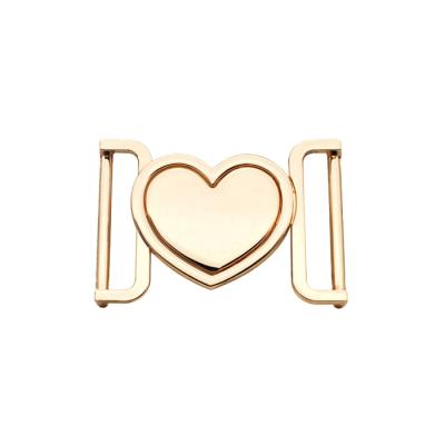 China Fashion Eco-friendly Heart Shape Joint Metal Alloy Locking Belt Buckle For Ladies' Clothes for sale