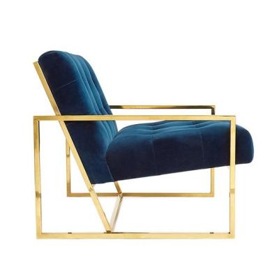 China Home Furniture Accent Chair Gold Stainless Steel Armchair Gold Stainless Steel Armchair Leisure Armchair Modern Living Room Chair for sale