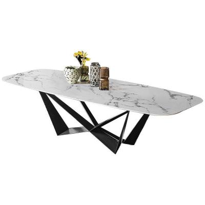 China Glass Top Stainless Steel Adjustable Modern Luxury Dining Table (Size) (Size) Living Room Furniture Adjustable Model for sale