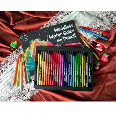 China 32 Color Woodless Crayon Christmas Set Lead Set Water Soluble Round for sale