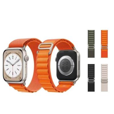 China Outdoor 49mm Shockproof Ultra Alpine Buckle Watch Strap Nylon Woven Band For Apple iWatch 44mm Series 45mm Strap 8 7 6 for sale