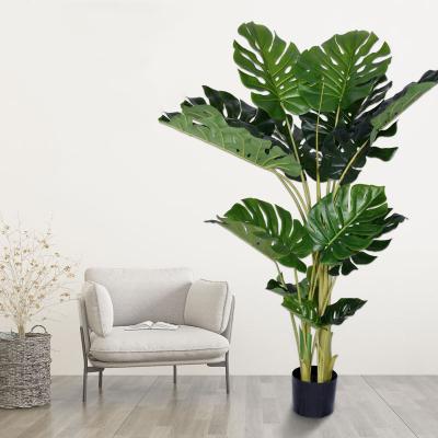 China Minimalist High Quality Plant Bonsai Tree Faux Monstera Deliciosa Artificial Tree For Decoration for sale