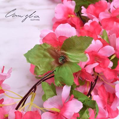 China Wholesale Price Fashional Artificial Flower Artificial Vines Cherry Blossom Silk Flower Vine Hanging Garlands Wedding Decorative Decor for sale