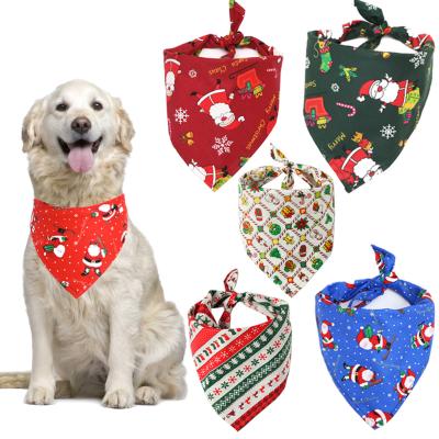 China Factory Wholesale Sustainable Christmas Bandanas Dog Bandana Cotton for sale