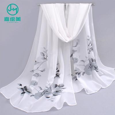 China High Quality Eco-friendly Chiffon Georgette Shawl , Thin Printed Chiffon Scarf Wear Decoration Custom Colors Can Customize To Accept Customized for sale