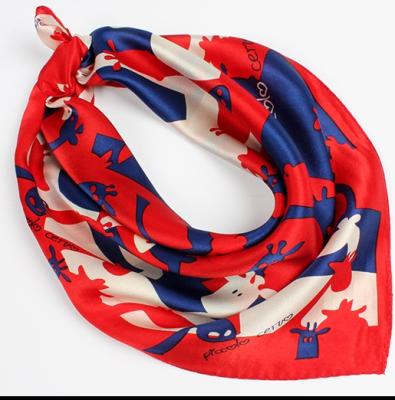 China Eco-friendly Recyclable Hot Sale Pure Bandana Silk Scarf 50x50 For Women Custom Printing Luxury Square Scarves for sale