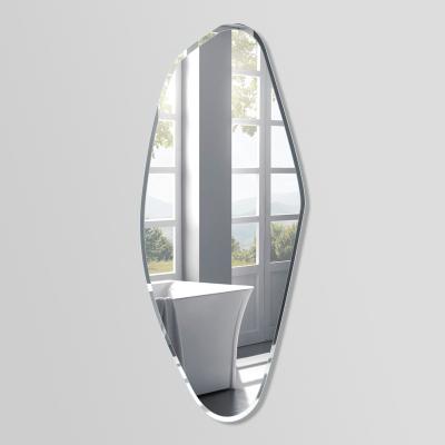 China Minimalist Custom Shape Glass Mirror Home Decor Frameless Silver Wall Mirror for sale