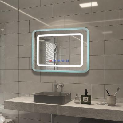 China Hotel Magnifying Modern Led Mirror Touch Switch Wall Blow Led Bathroom Mirror Anti Fog for sale