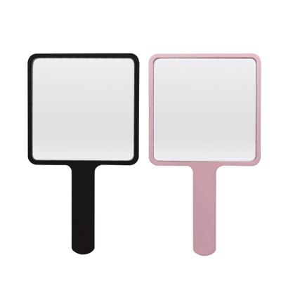 China Lighted Portable Simple Square Hand Makeup Mirror With Handle Private Label Custom for sale