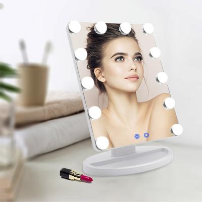 China European American style lighted hollywood led makeup mirror wholesale desktop dressing table mirror large with lights for sale