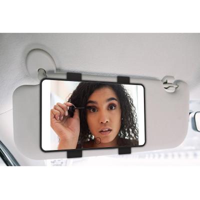 China Lighted women in-car make up vanity mirror pendant sublimation led car makeup mirror for car sun visors for sale