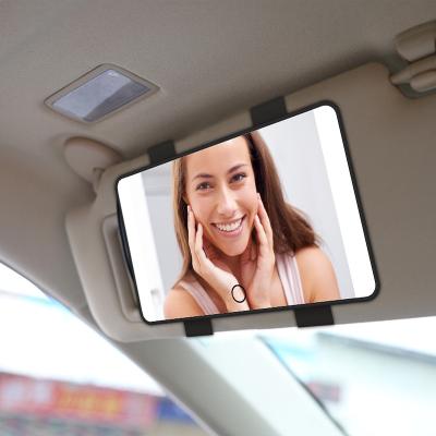 China Custom Car Sun Visor Accessories Hanging Dimmable Shine Led Vanity Makeup Mirror For Car for sale