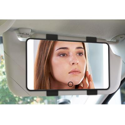 China Lighted Hanging Car Sun Visor Mirror Accessories Led Makeup Car Vanity Mirror With Lights for sale