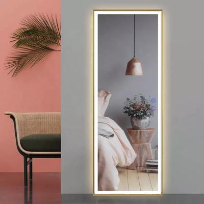 China Bedroom And Bathroom Wall Mounted Illuminated Vertical LED Lit Full Body Full Body Illuminated Mirror for sale