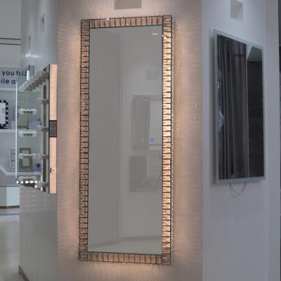 China Illuminated Minimalist Shenzhen Glass Dressing Large Full Body Height Mirror With Crystals for sale