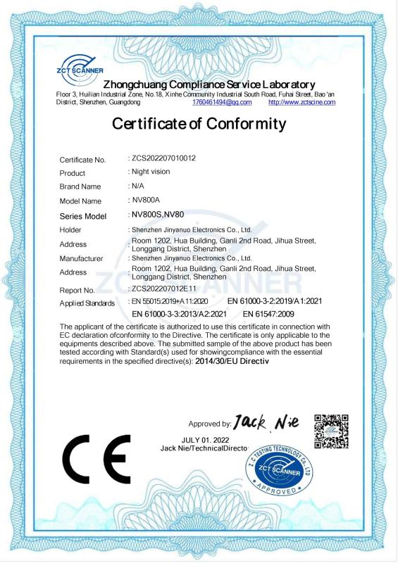 CE - Shenzhen Jinyanuo Electronic Co., Ltd.