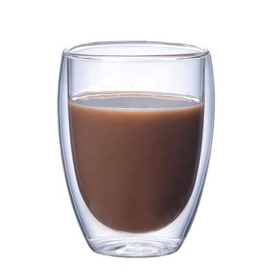 China Double Cappuccino Latte Double Glass High Borosilicate Viable Glass Juice Cup for sale