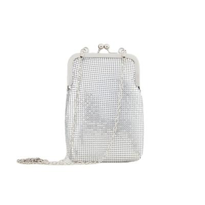 China Large Capacity Factory Supply Casual Mini Cell Phone Case Cross Directly - Body Chain Lady Metal Mesh Bag for sale