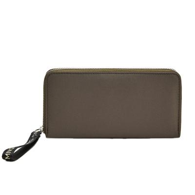 China Waterproof Fashion 100% Real Leather Women Clutch Purse with Strap Long Handle Wallet for sale