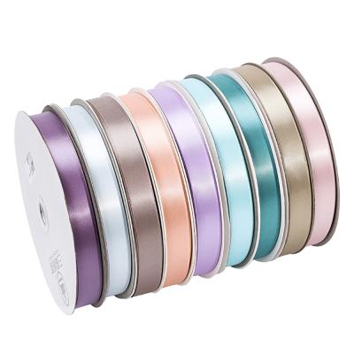 China Recyled Sanding Hot Sale A2 7mm Polyester Ribbon Double Face Gift Ribbon Wholesale for sale