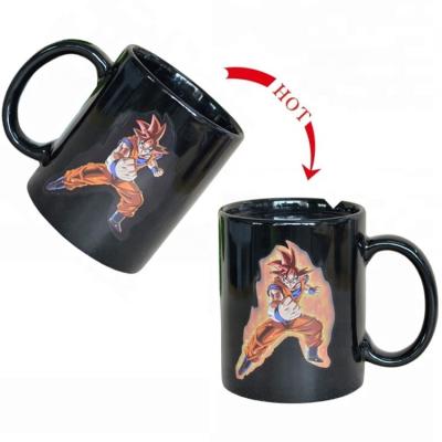 China Tazas De 3d Dragon Ball Z Goku Coffee Mug Custom Color Changing Mug Ceramic Gift Mug Viable Magical Promotional for sale