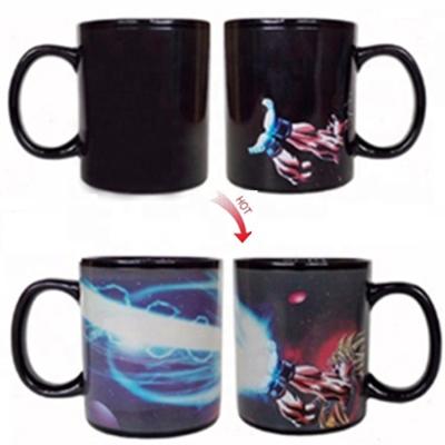 China Dragon Ball Z Viable Color Changing Super Saiyan God Son Goku Heat Reactive Mug for sale