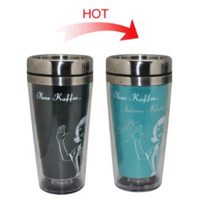 China Outdoor Sport 304 Stainless Steel Wall Mounted Magic Insulated Vacuum Sustainable Travel Double Water Bottles With Logo Custom Mugs for sale